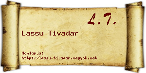 Lassu Tivadar névjegykártya